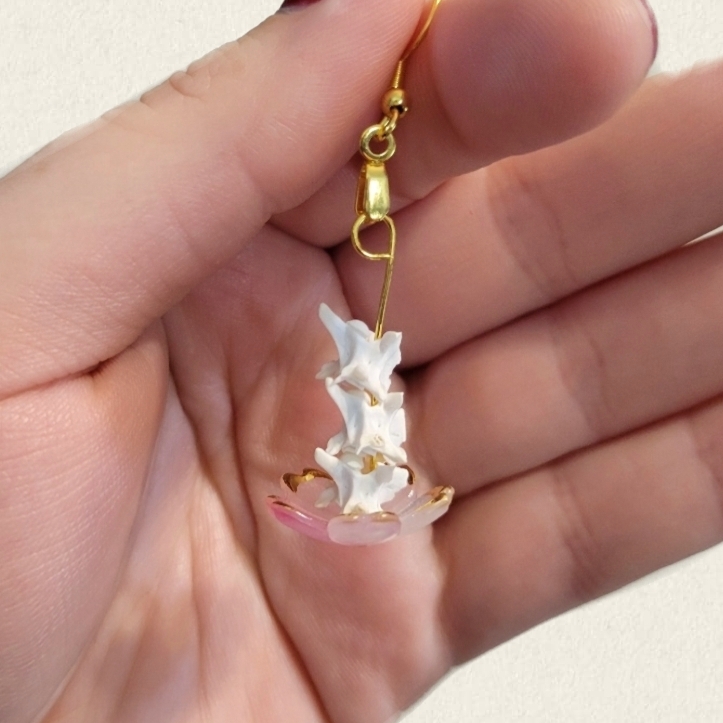 Snake Vertebrae with Flower Base