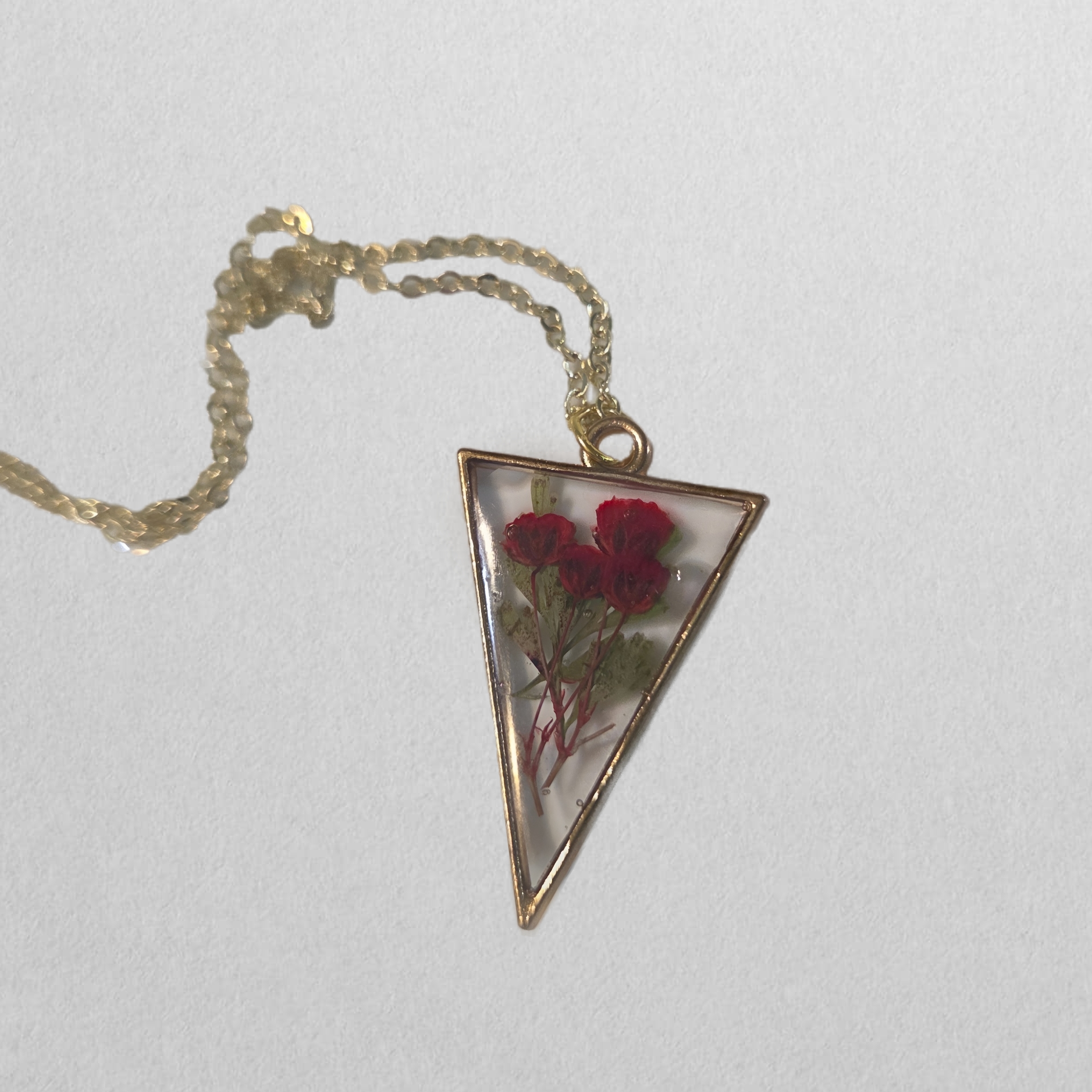 Red Floral Pendant Necklace