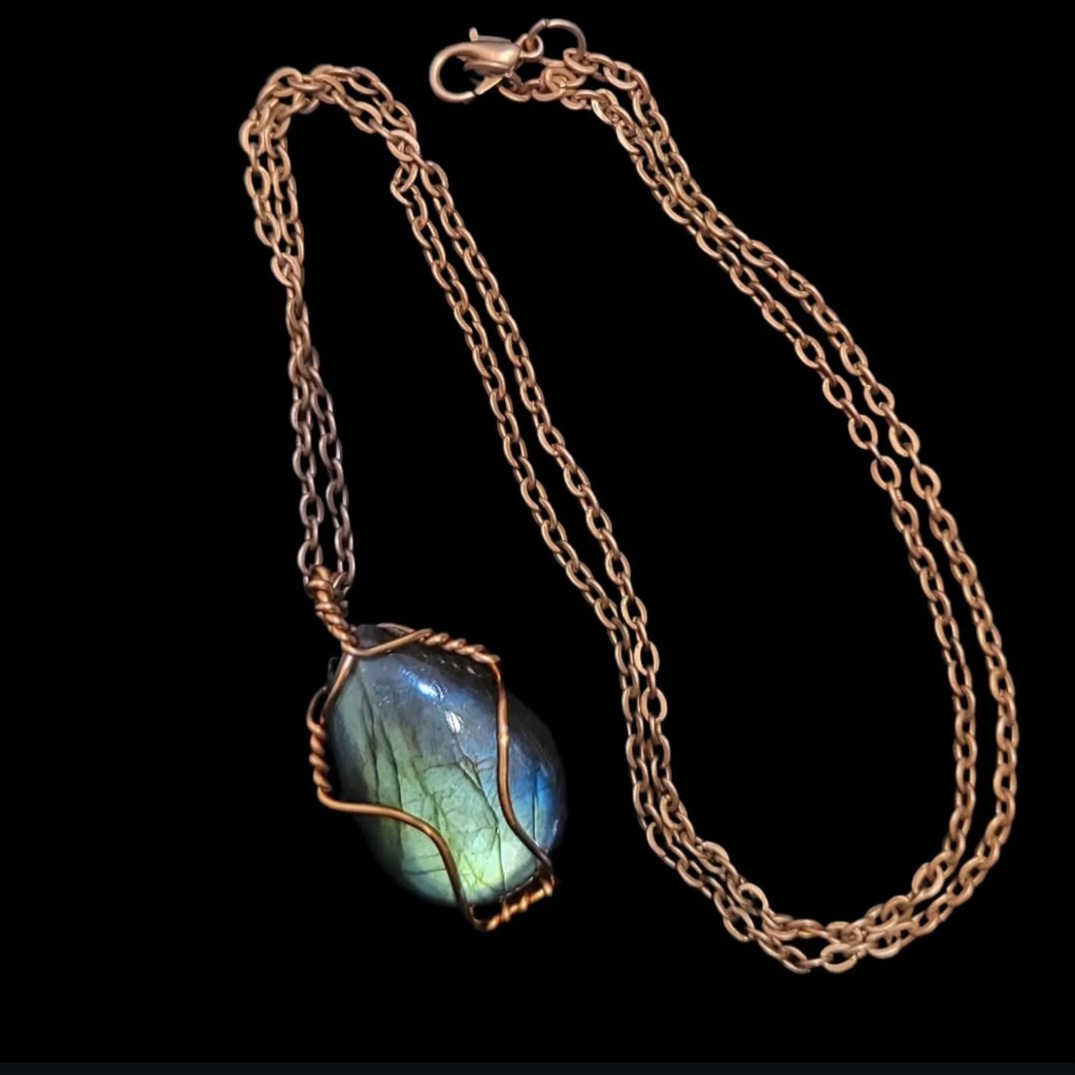 Wire Wrapped Labradorite Necklace