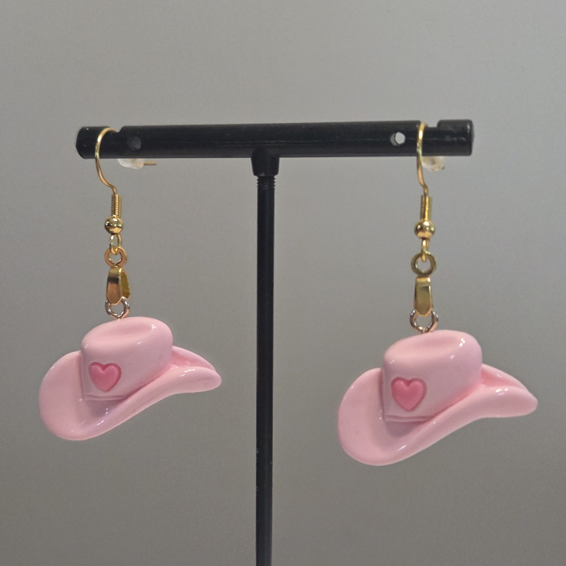Pink Cowgirl Hat Earrings