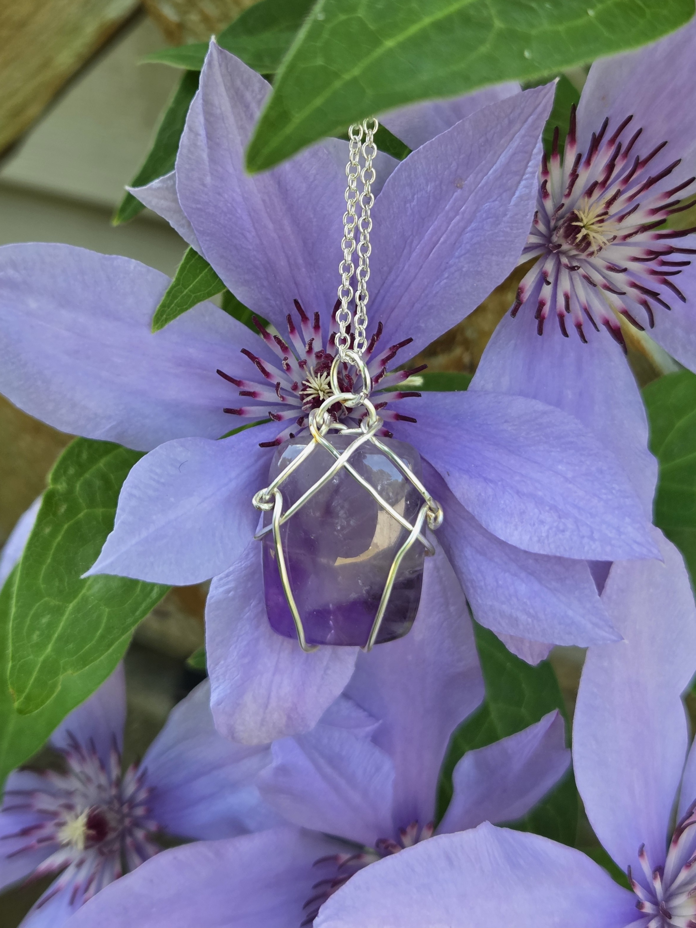 Wire wrapped Amethyst Necklace 