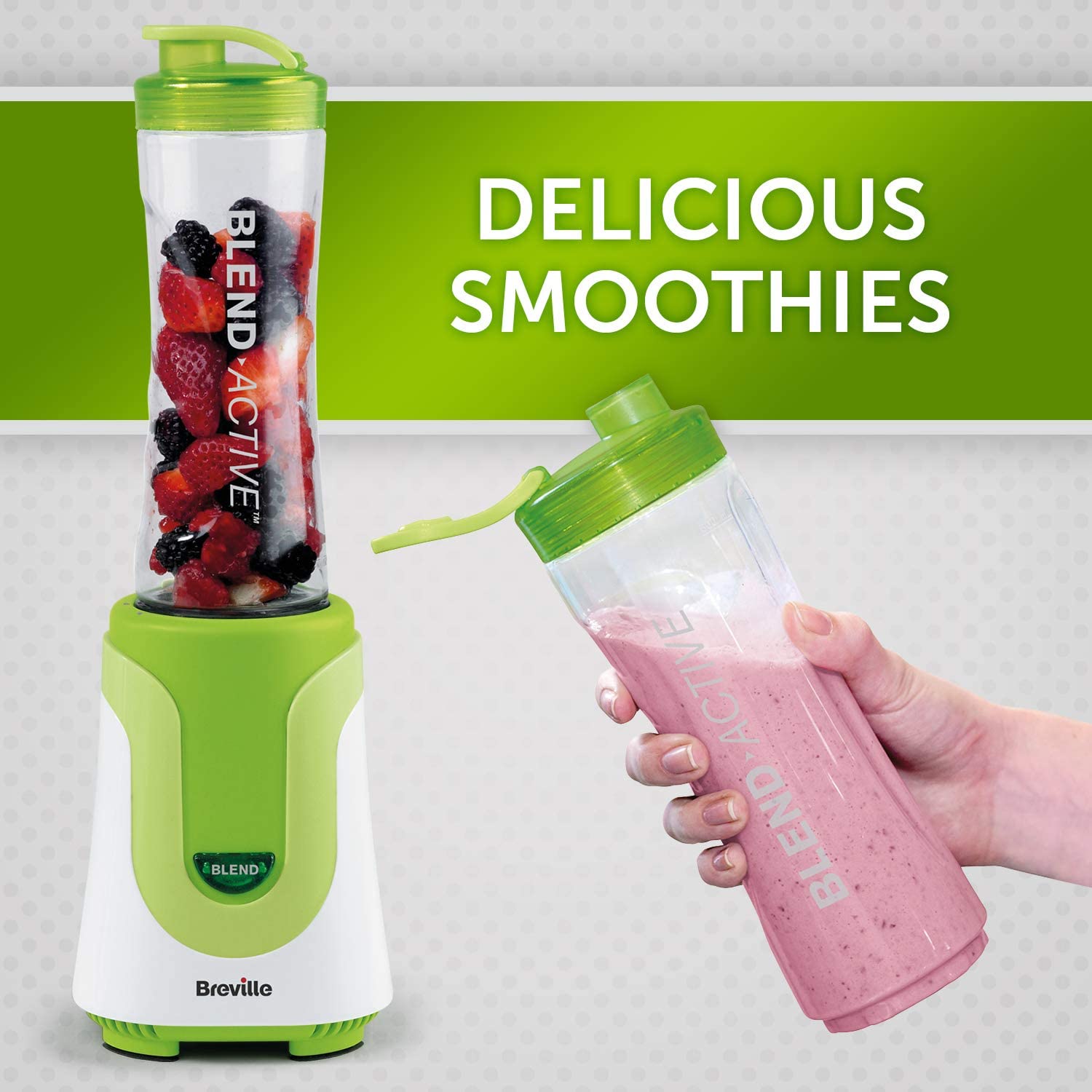 Active Personal Blender & Smoothie Maker with 2 Portable Blending Bottles (600ml)