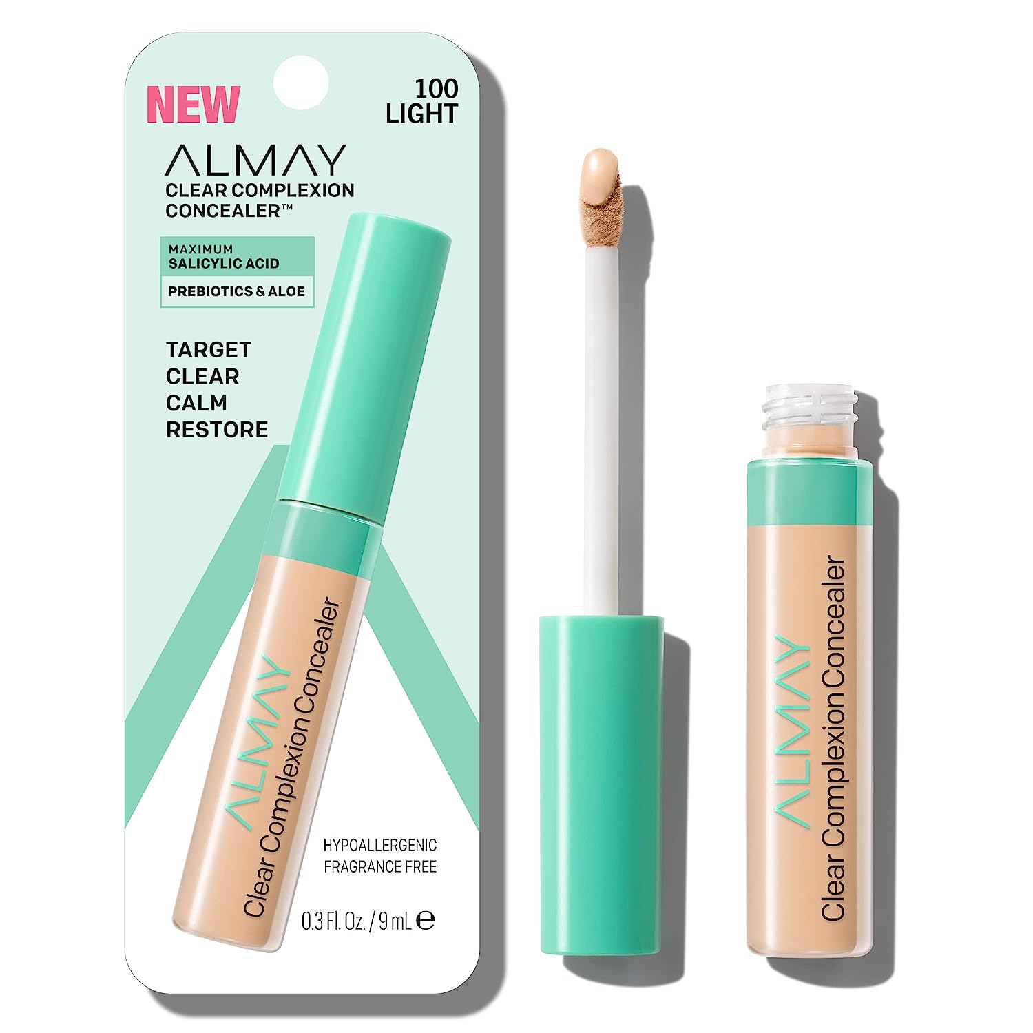 Almay Clear Complexion Acne & Blemish Spot Treatment Concealer Makeup with Salicylic Acid- Lightweight, Full Coverage, Hypoallergenic