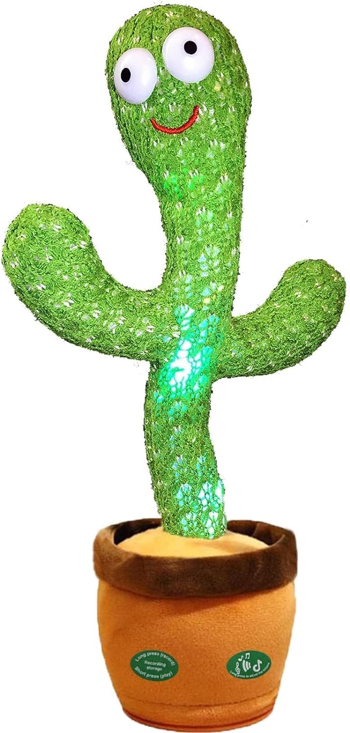 Pbooo Dancing Cactus Toy,Talking Repeat Singing Sunny Cactus Toy 120 Pcs Songs for Baby 15S Record Your Sound