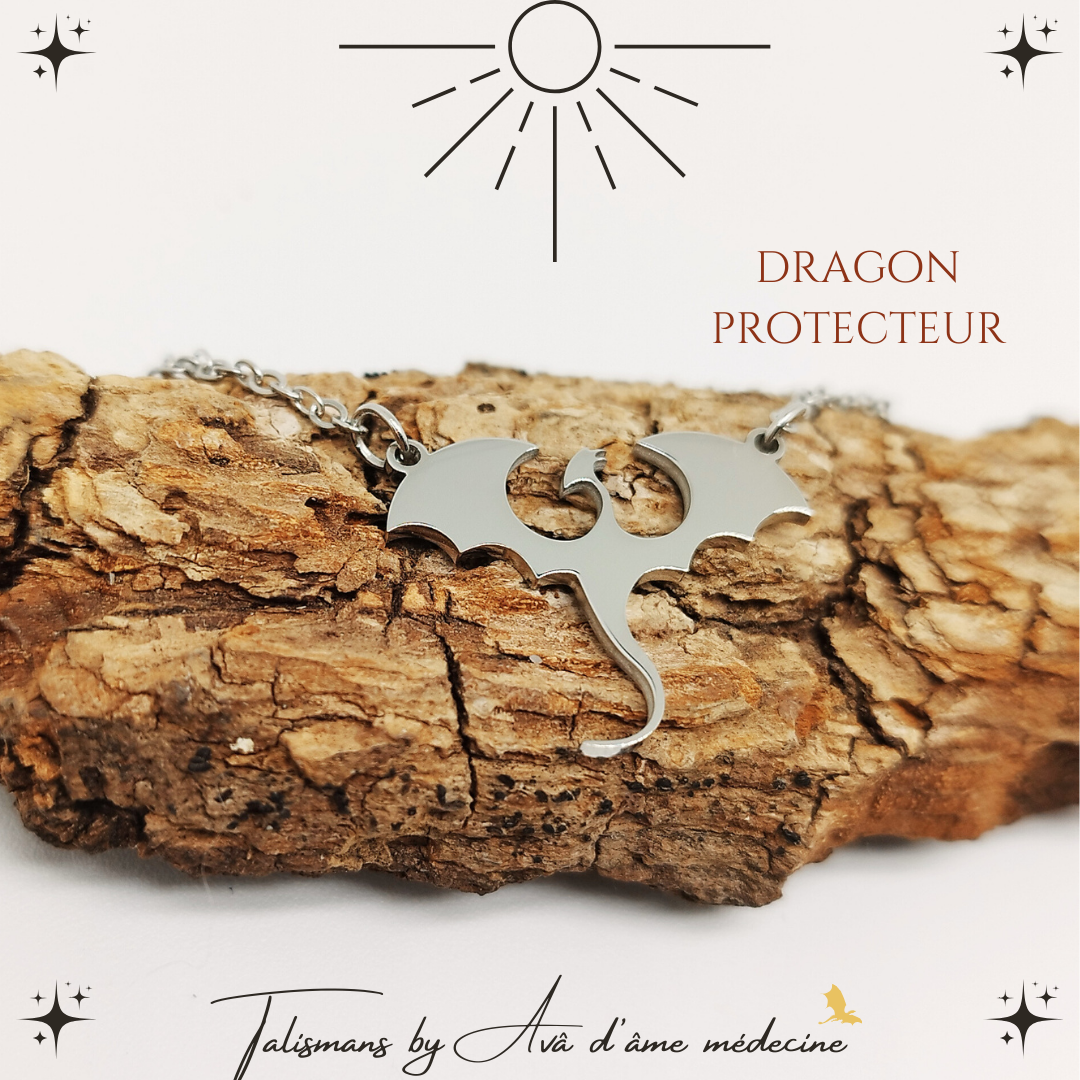 Talisman Dragon - argenté