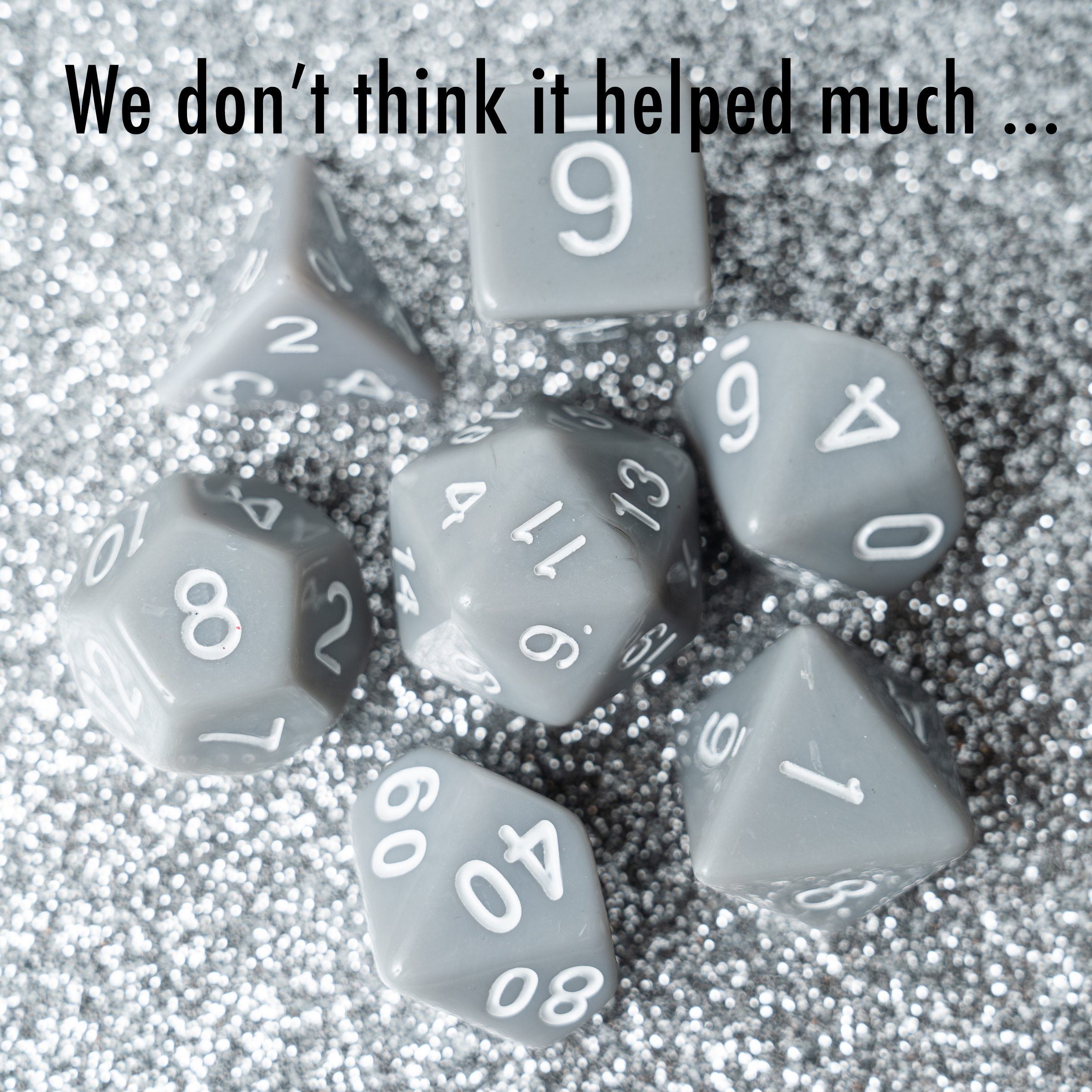 These Dice Are Dull | 7 Dice RPG Set of Boring Dice