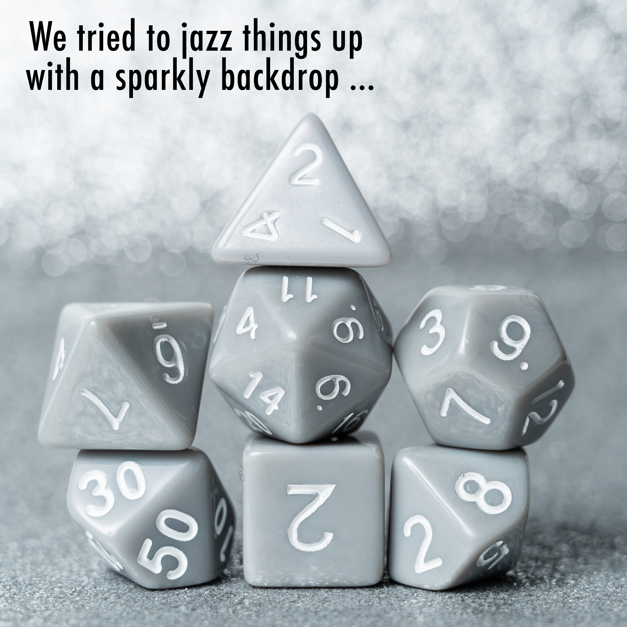 These Dice Are Dull | 7 Dice RPG Set of Boring Dice