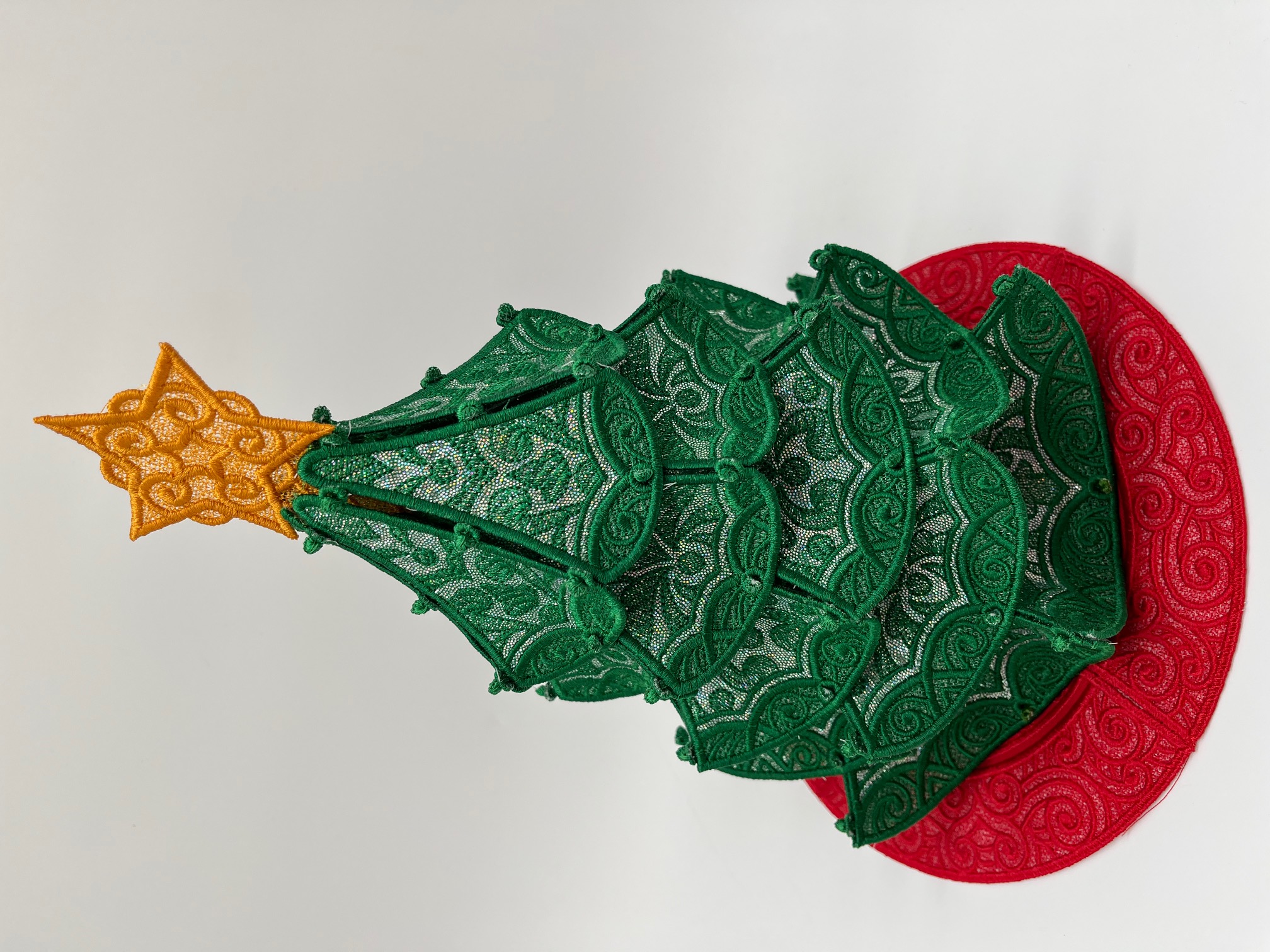 Geborduurde kerstboom