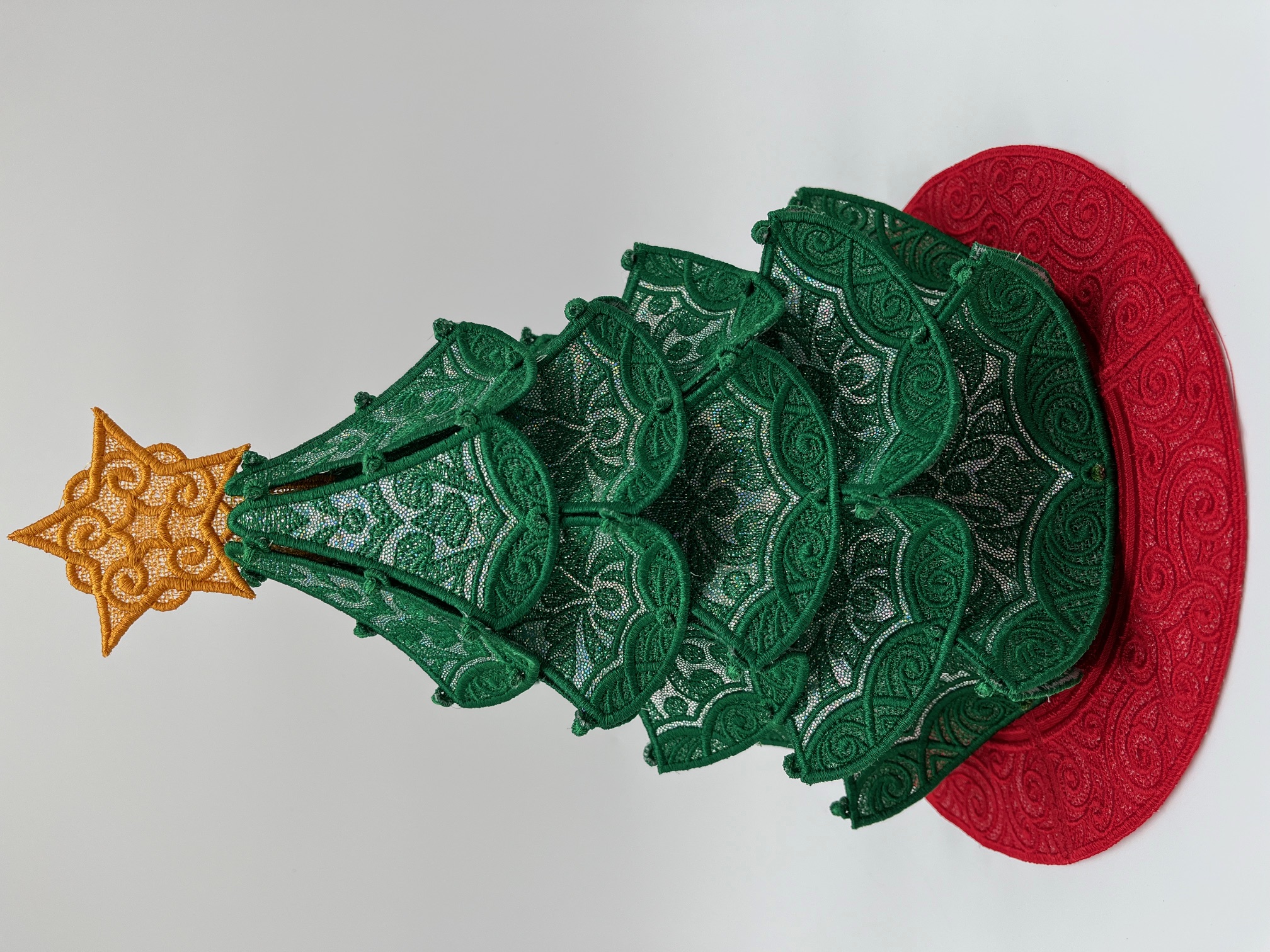 Geborduurde kerstboom