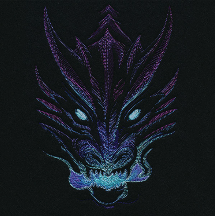 Kussenhoes met draak borduursel