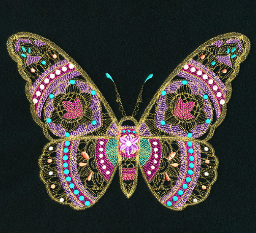 Kussenhoes met bohemian vlinder borduursel