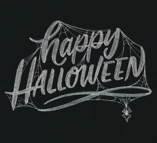 Kussenhoes met Happy Halloween borduursel