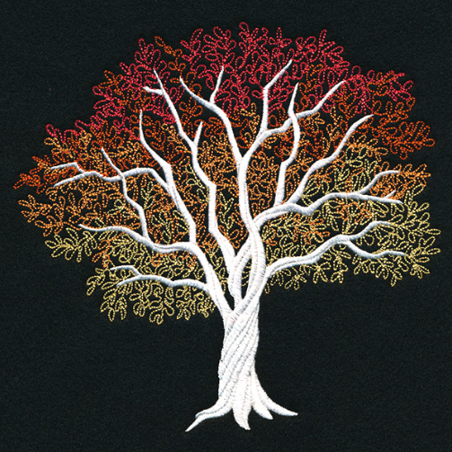 Kussenhoes met herfstboom borduursel