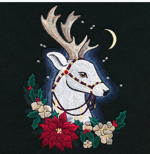 Kussenhoes met rendier borduursel