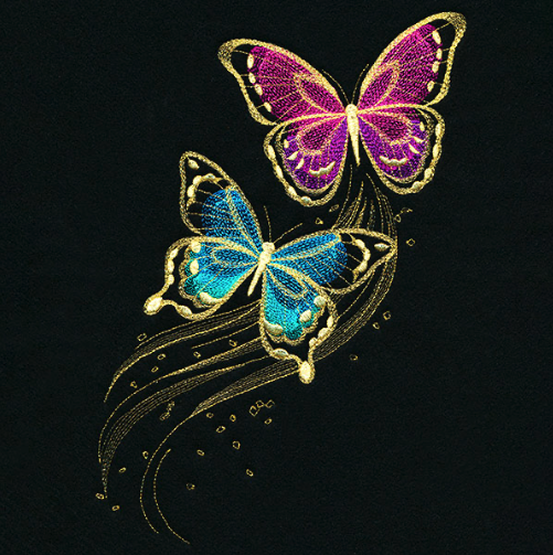 Kussenhoes met geborduurde vlinders