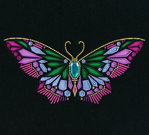 Kussenhoes met geborduurde vlinder