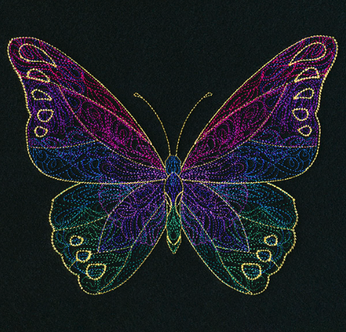 Kussenhoes met geborduurde delicate vlinder