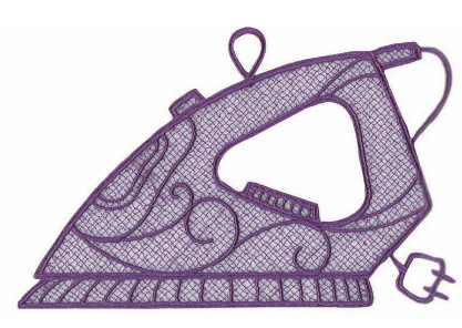 Opengewerkte strijkbout als boekenlegger