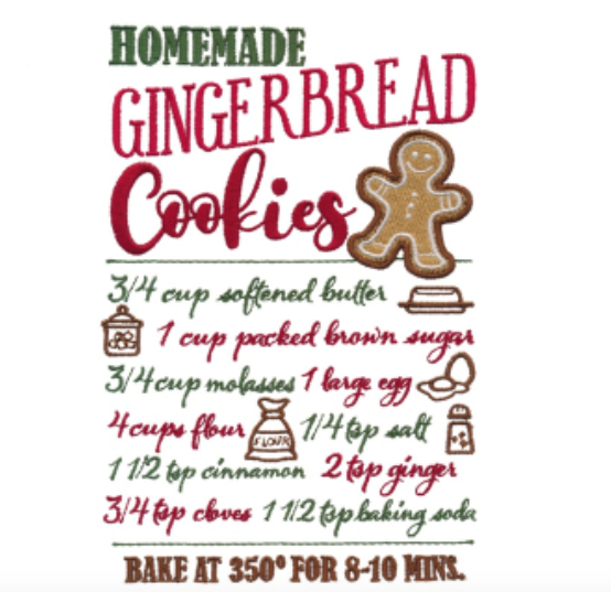 Kussenhoes met Gingerbread recipe borduursel