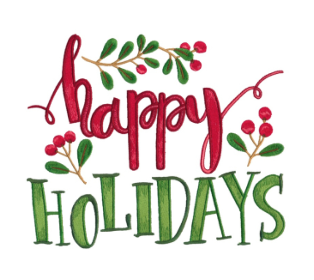 Kussenhoes met Happy Holidays borduursel