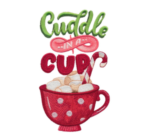 Kussenhoes met warme chocomelk borduursel