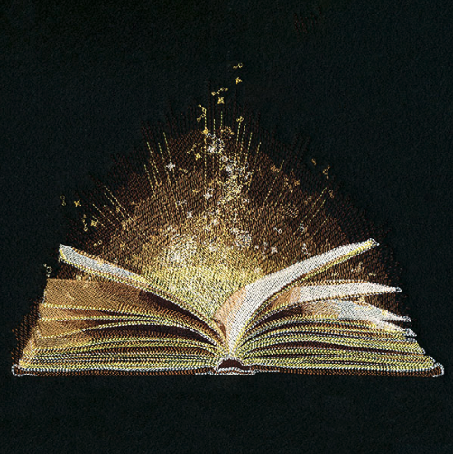 Kussenhoes met Book of Wonders borduursel