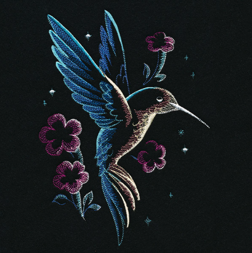 Kussenhoes met Celestial Hummingbird geborduurd