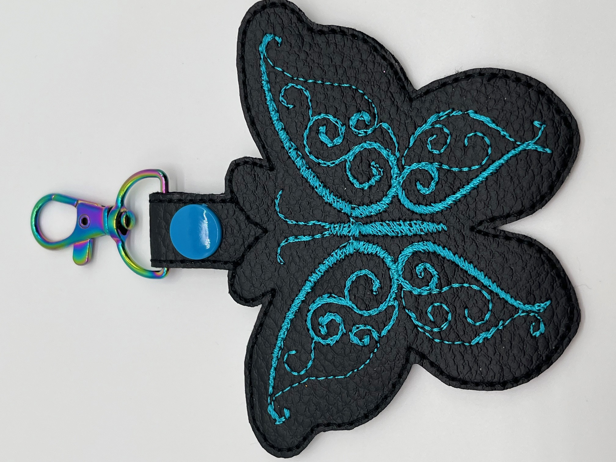 Sleutelhanger of Bag Charm Vlinder teal