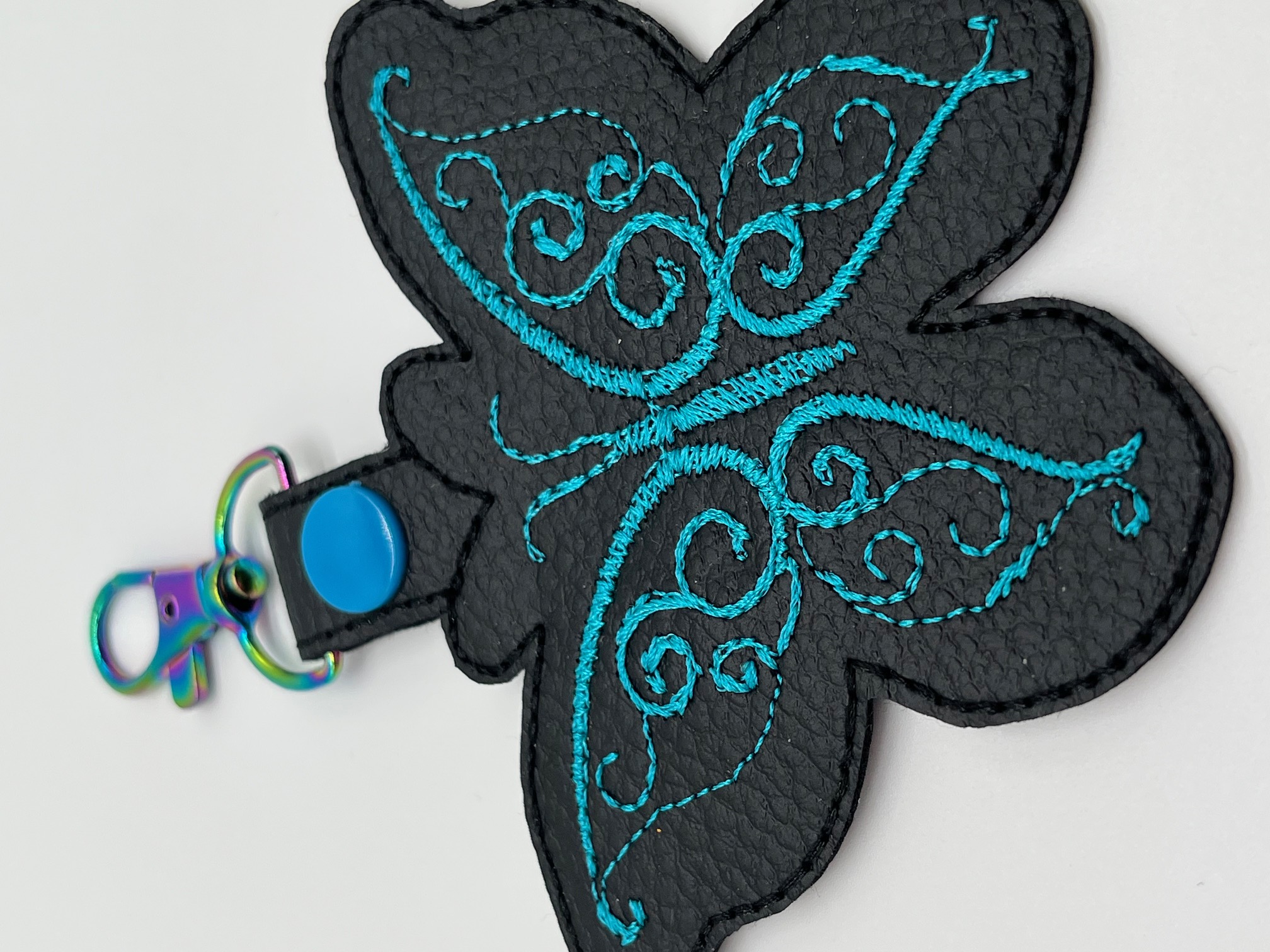 Sleutelhanger of Bag Charm Vlinder teal