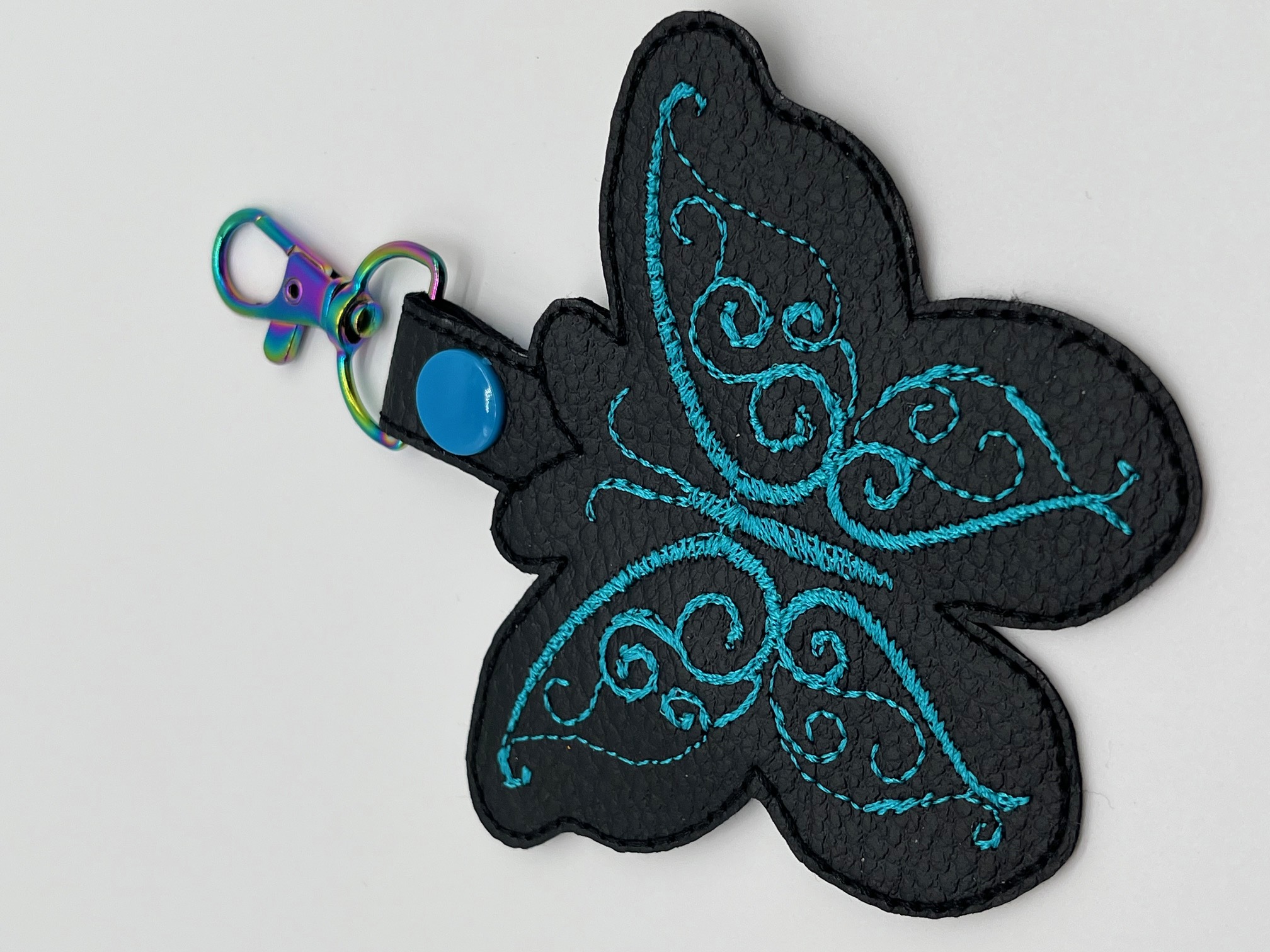 Sleutelhanger of Bag Charm Vlinder teal