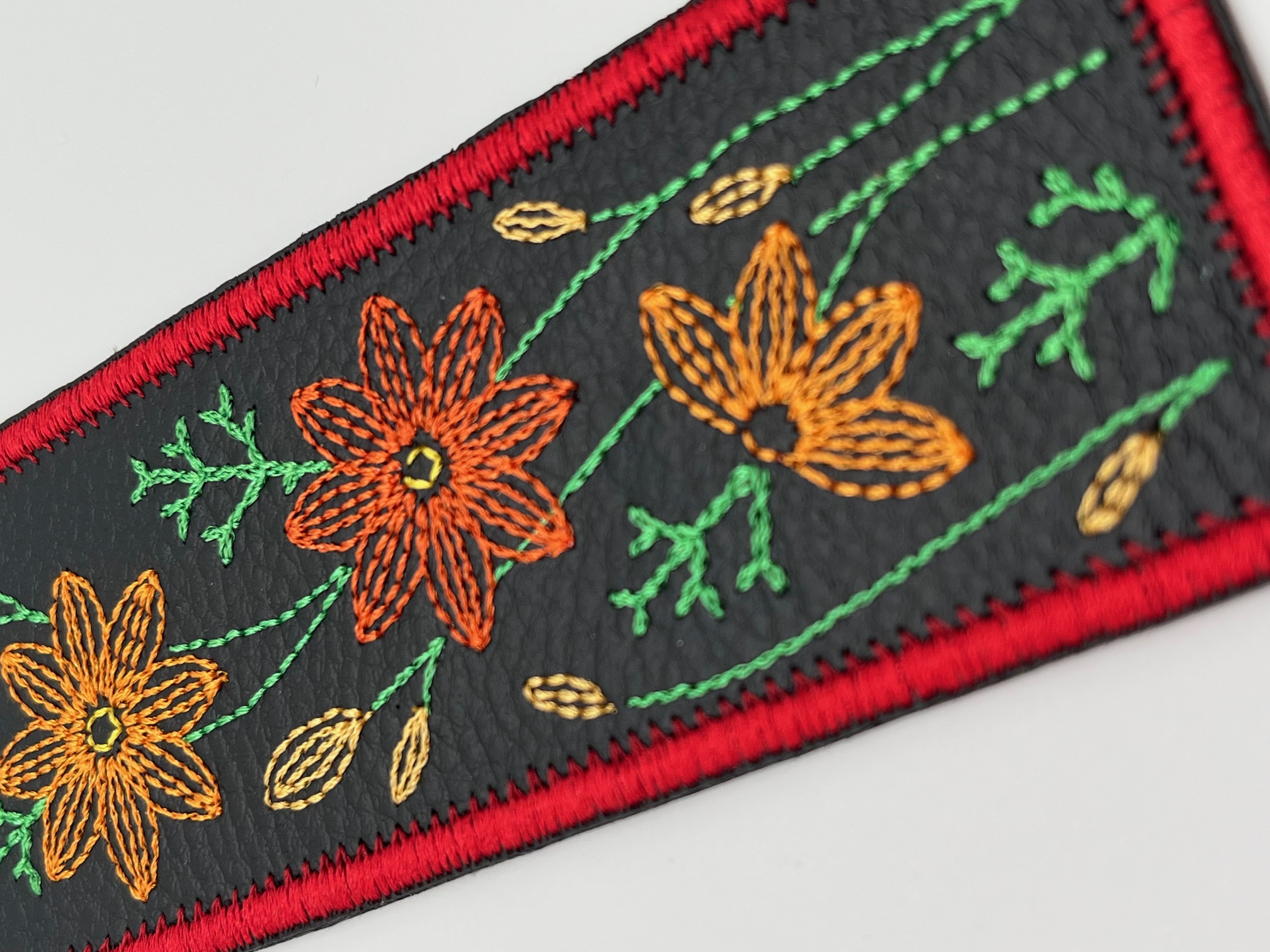 Geborduurde Boekenlegger Bloem rood