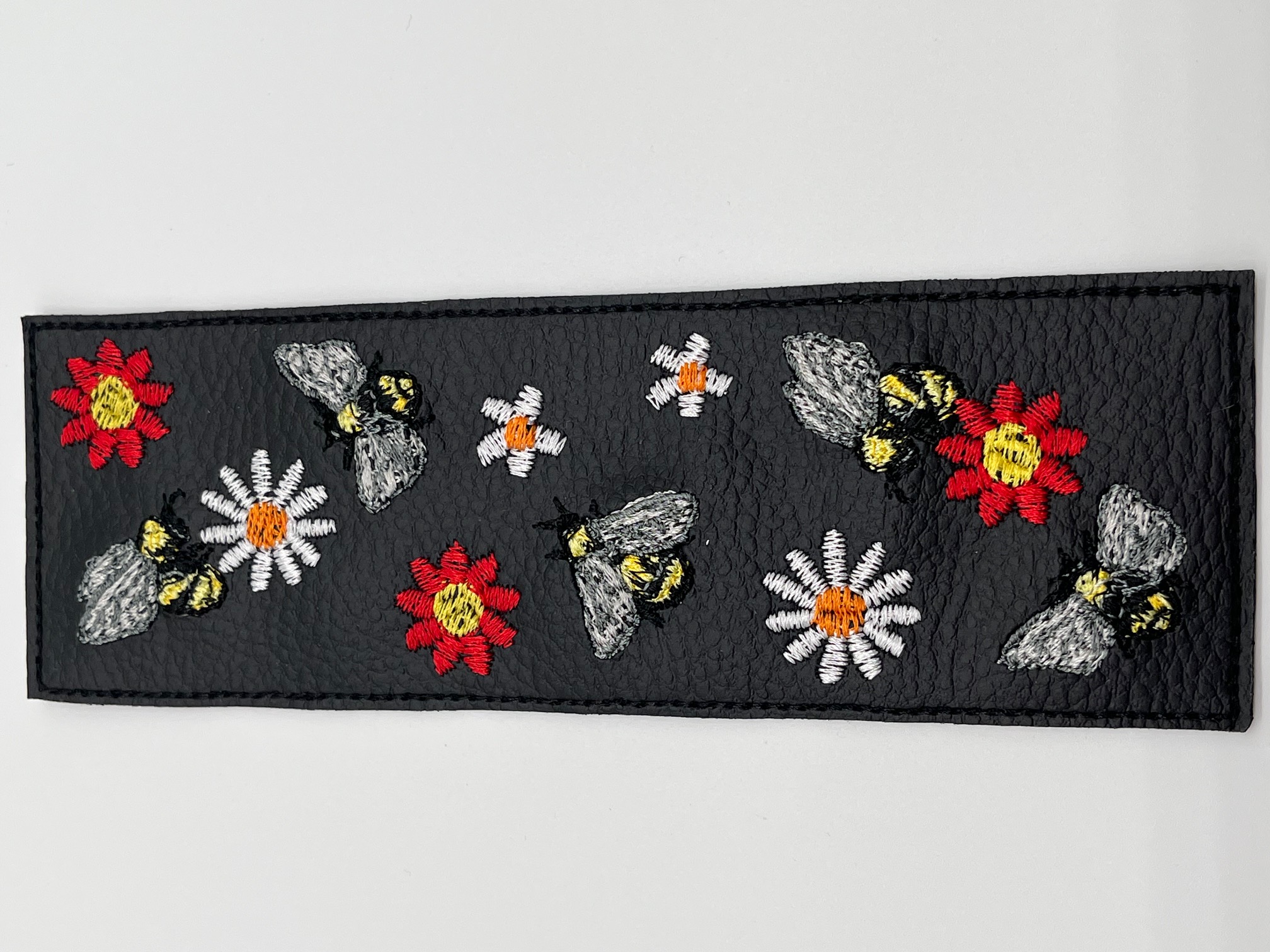 Geborduurde Boekenlegger Bloem Bij