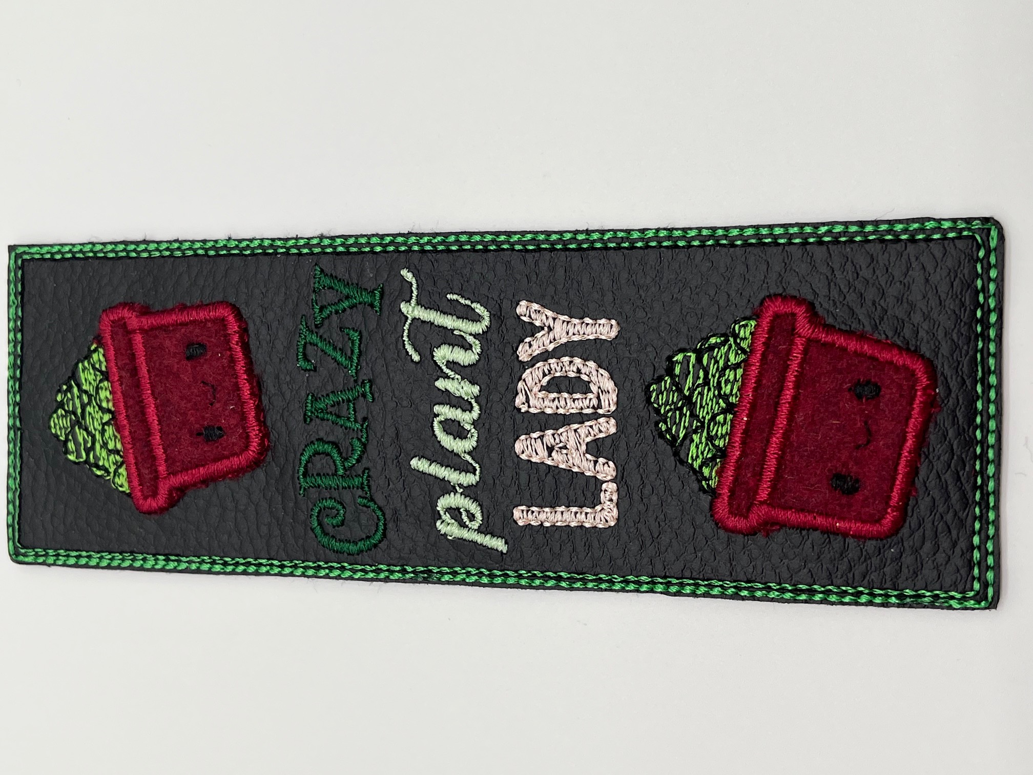 Geborduurde Boekenlegger Plant Lady