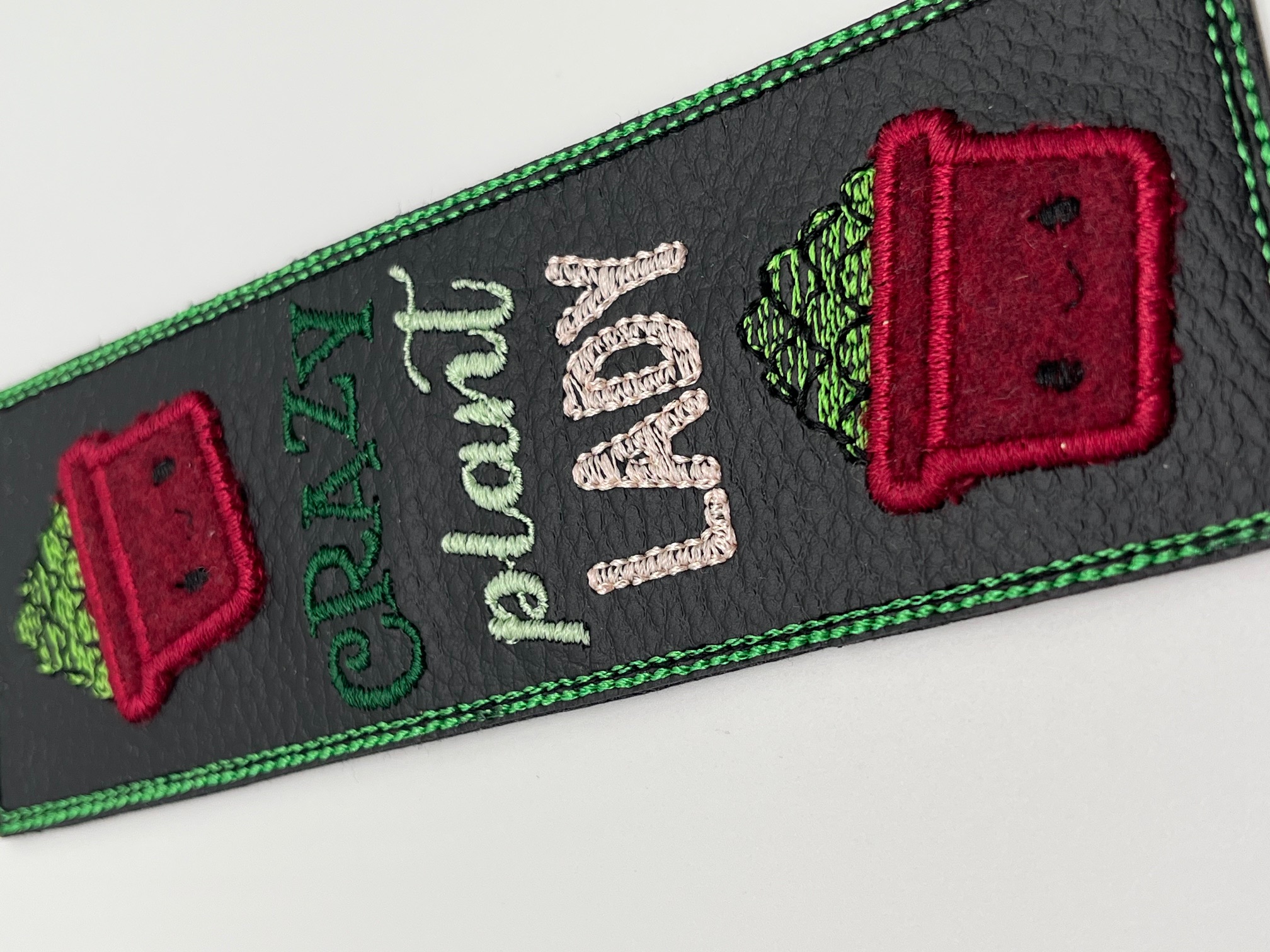 Geborduurde Boekenlegger Plant Lady