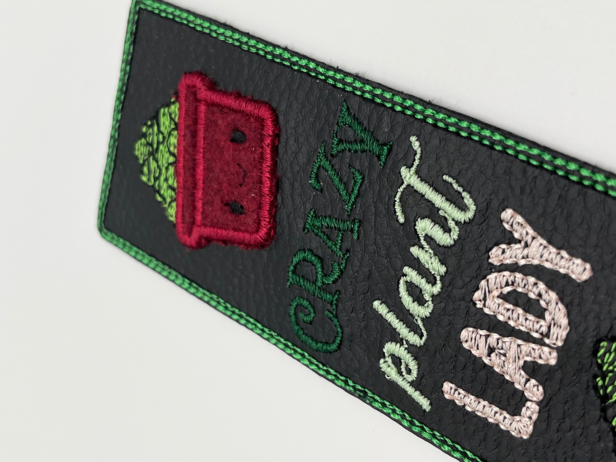 Geborduurde Boekenlegger Plant Lady