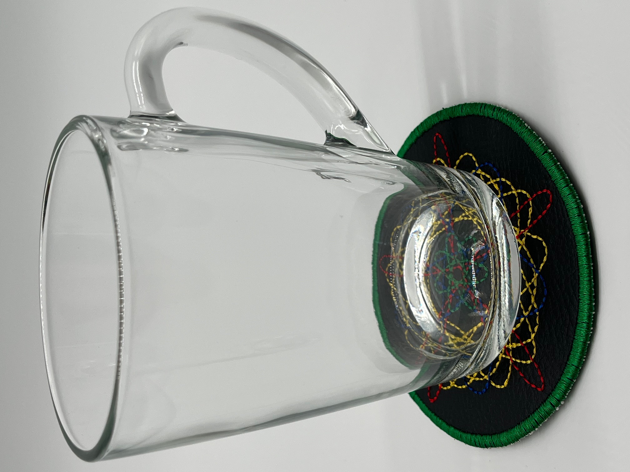 Geborduurde Onderzetter Spirograaf Groene rand