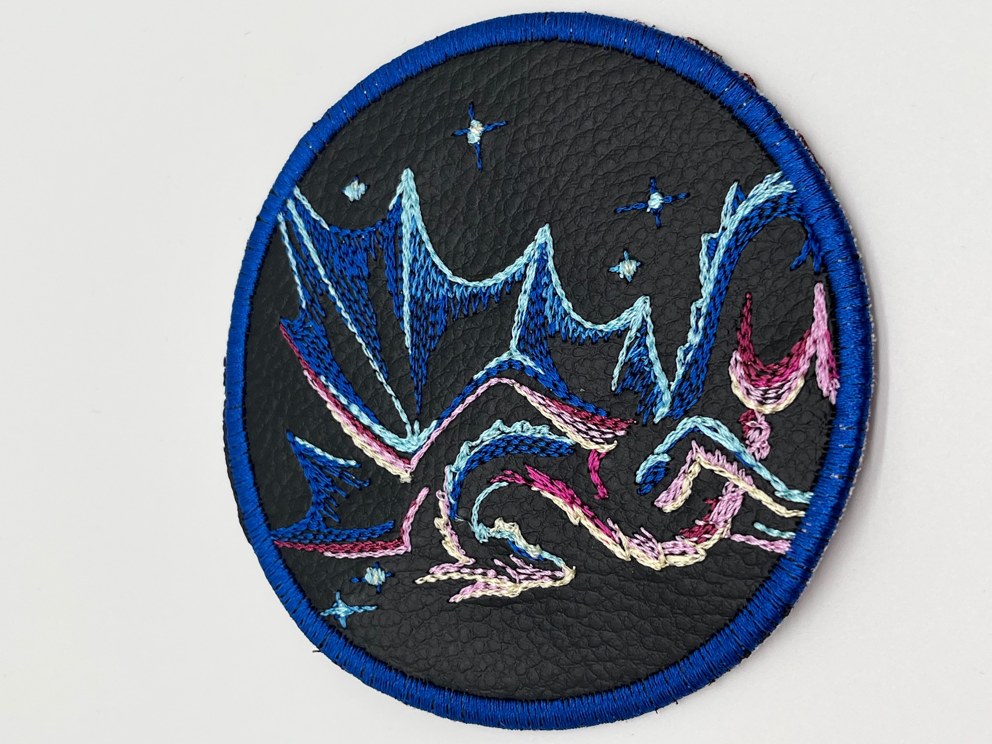 Geborduurde Onderzetter Draak Blauw