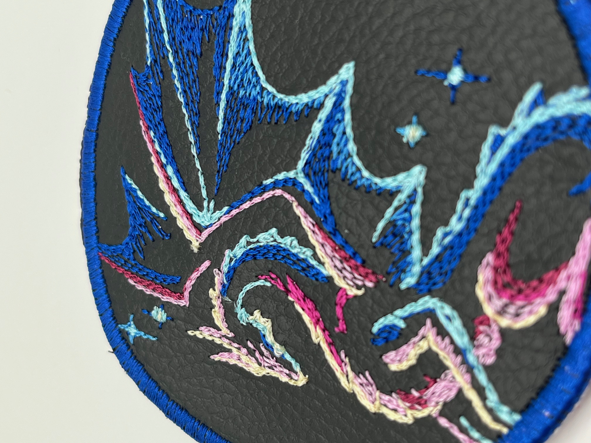 Geborduurde Onderzetter Draak Blauw