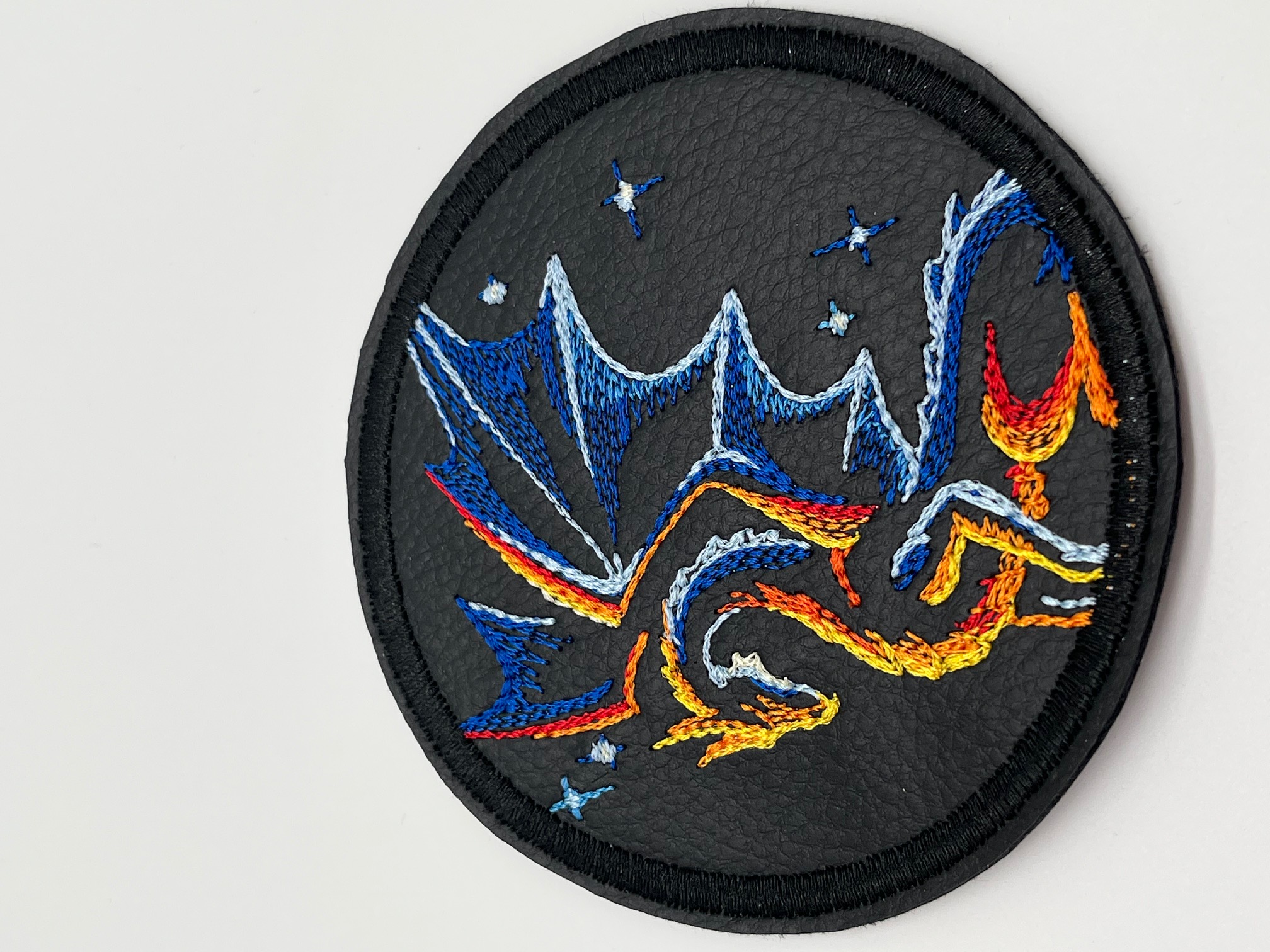 Geborduurde Onderzetter Draak Oranje