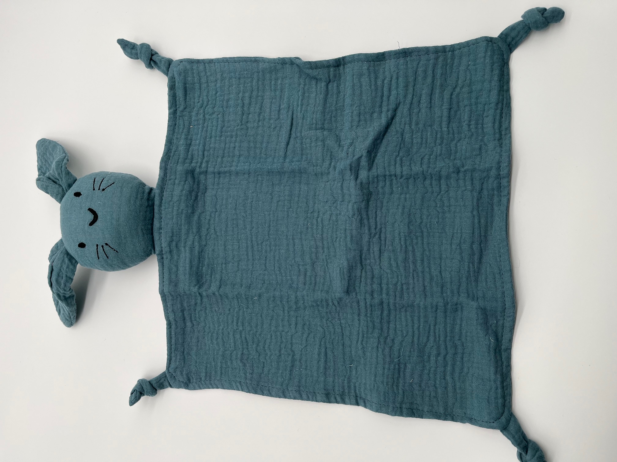 Geborduurd Knuffellapje blauw met naam