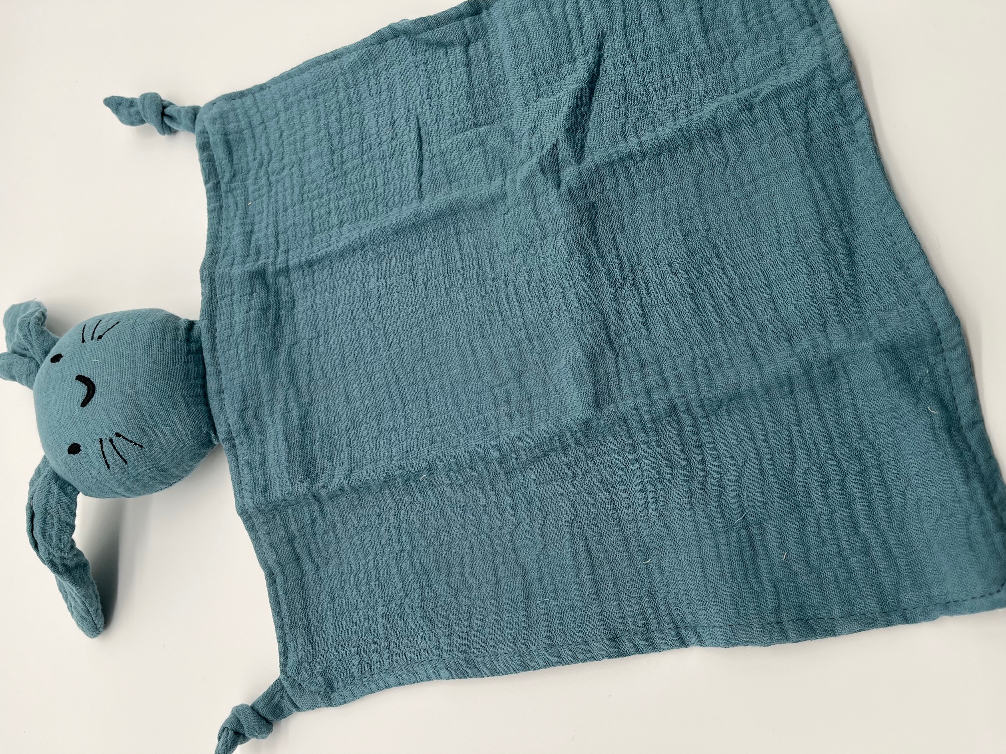 Geborduurd Knuffellapje blauw met naam