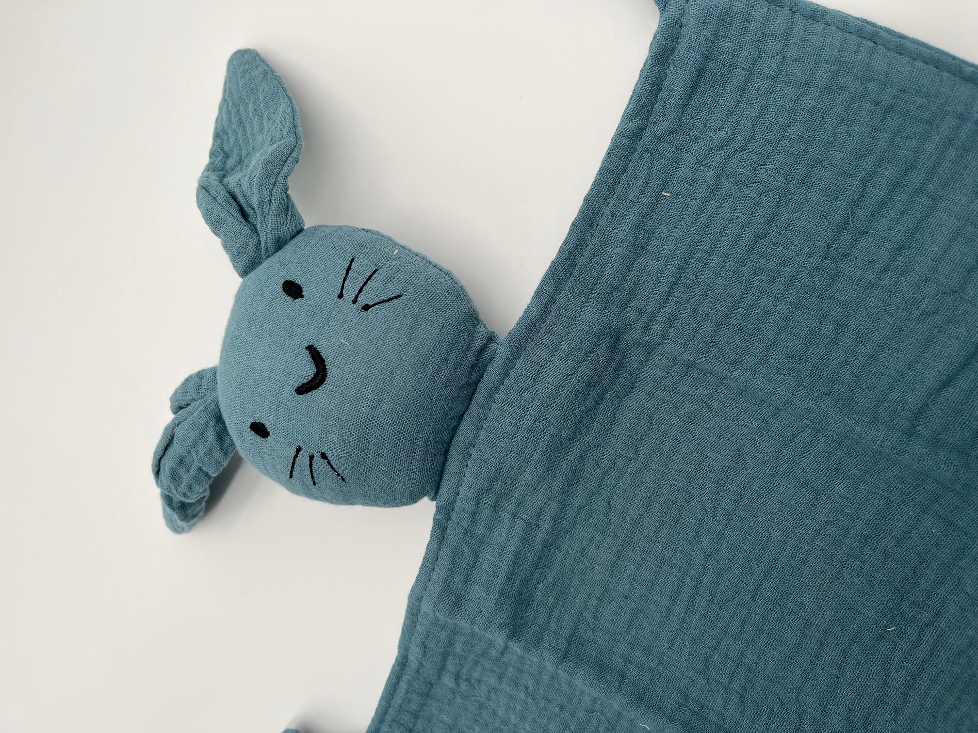 Geborduurd Knuffellapje blauw met naam