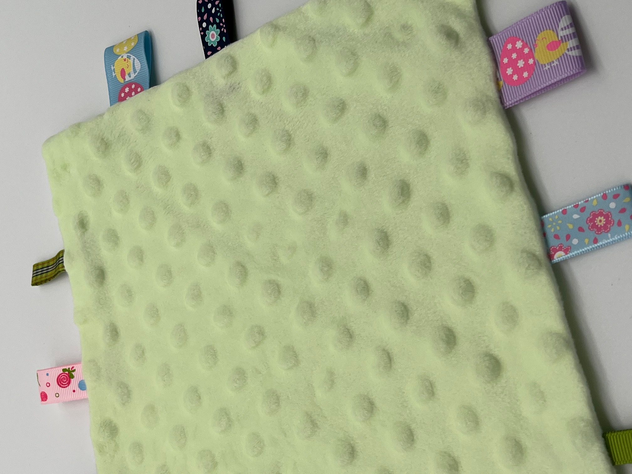 Geborduurd Knuffellapje Minky groen met naam