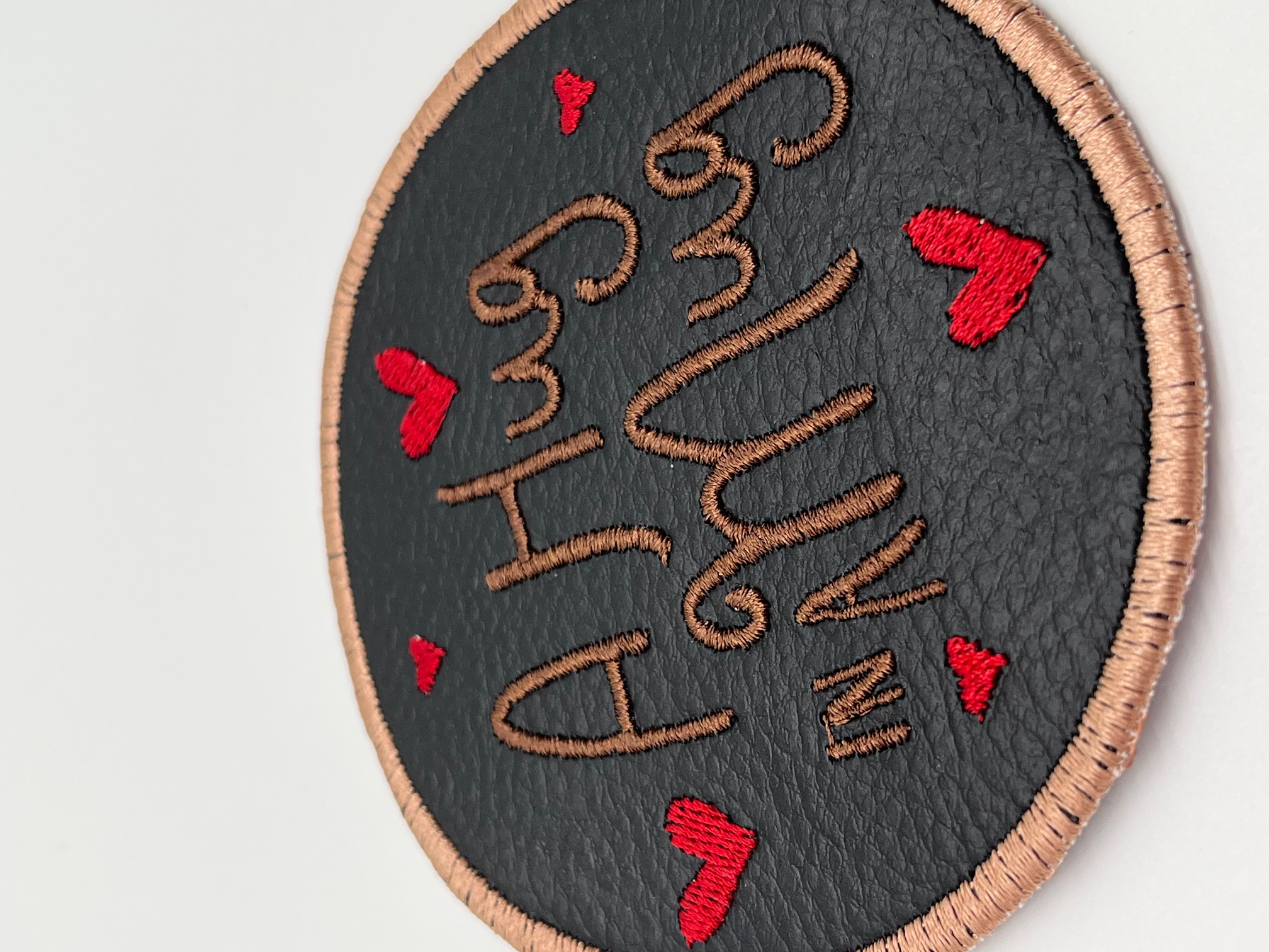 Geborduurde Onderzetter Hug in a Mug, set van 4