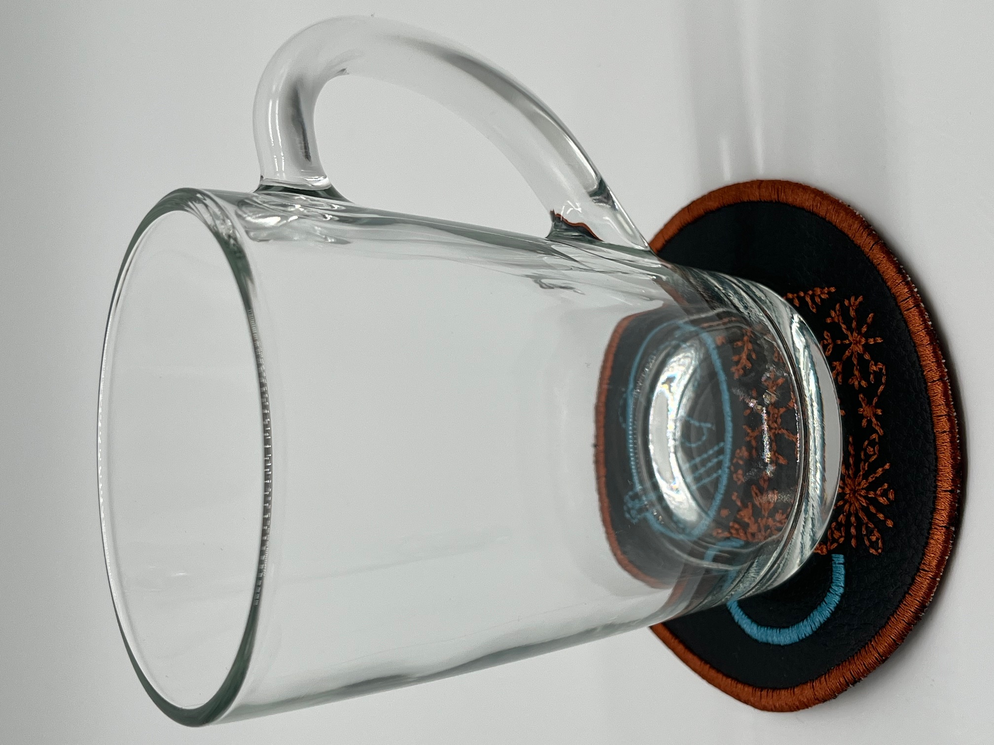 Geborduurde Onderzetter Sneeuwvlok beker, set van 4