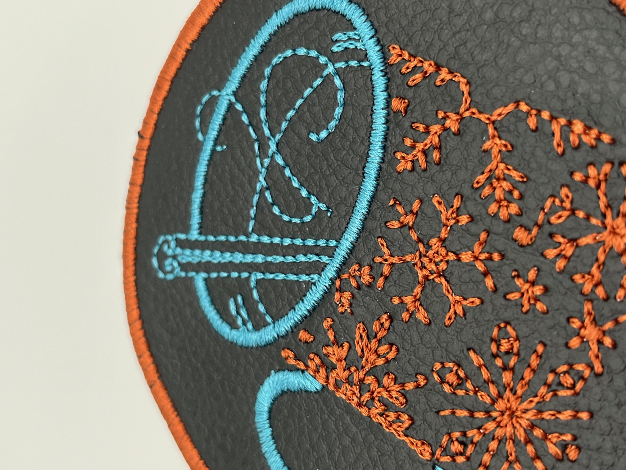 Geborduurde Onderzetter Sneeuwvlok beker, set van 4