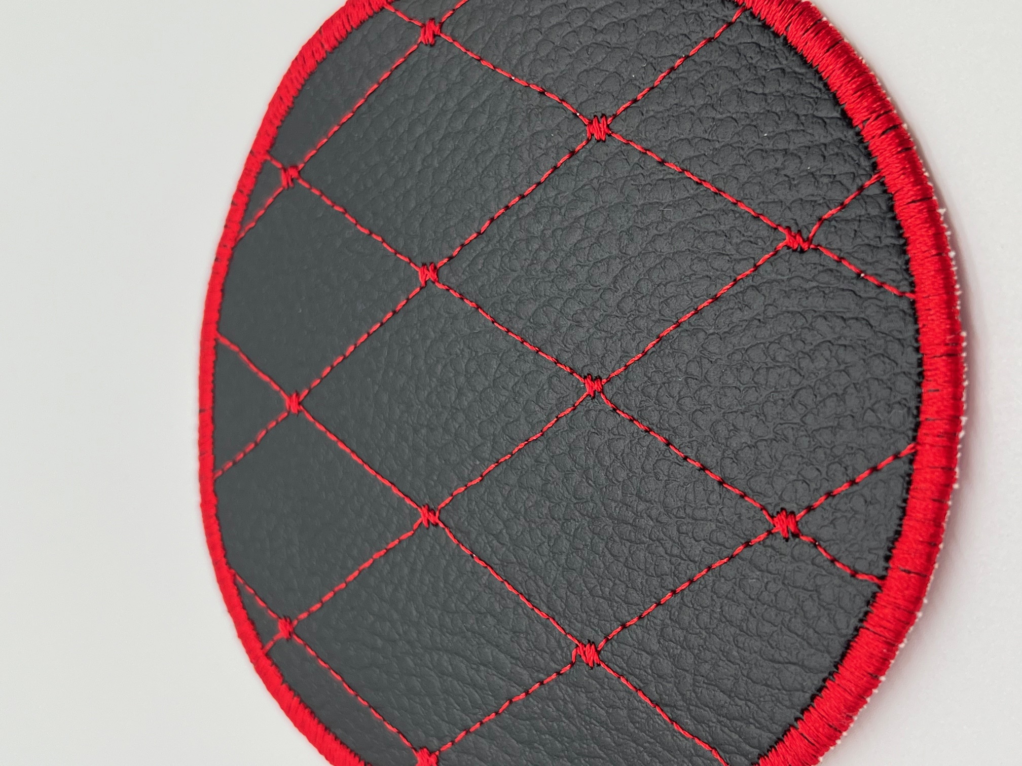 Geborduurde Onderzetter Rode Ruit, set van 4