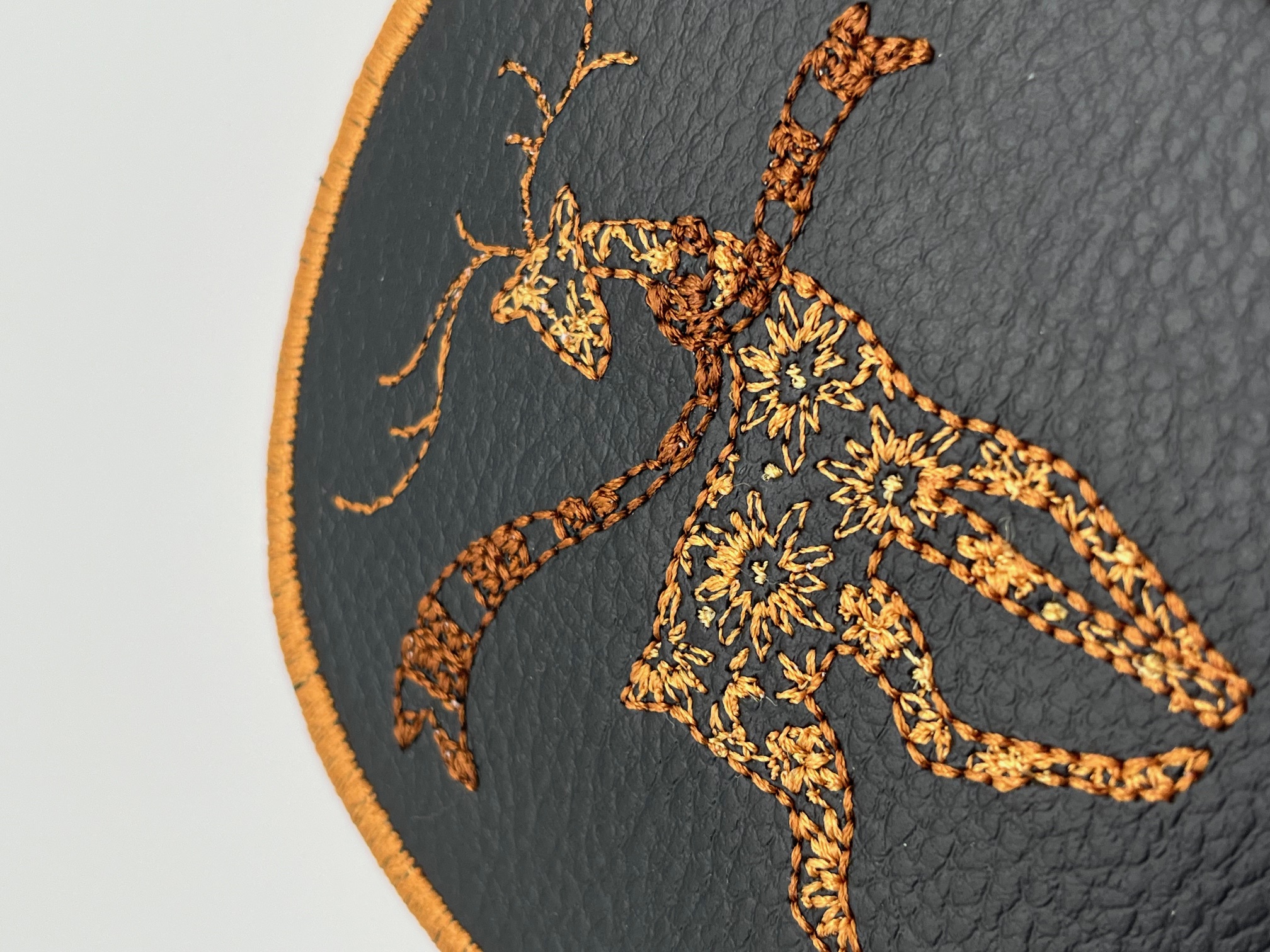 Geborduurde Onderzetter Hert, set van 4