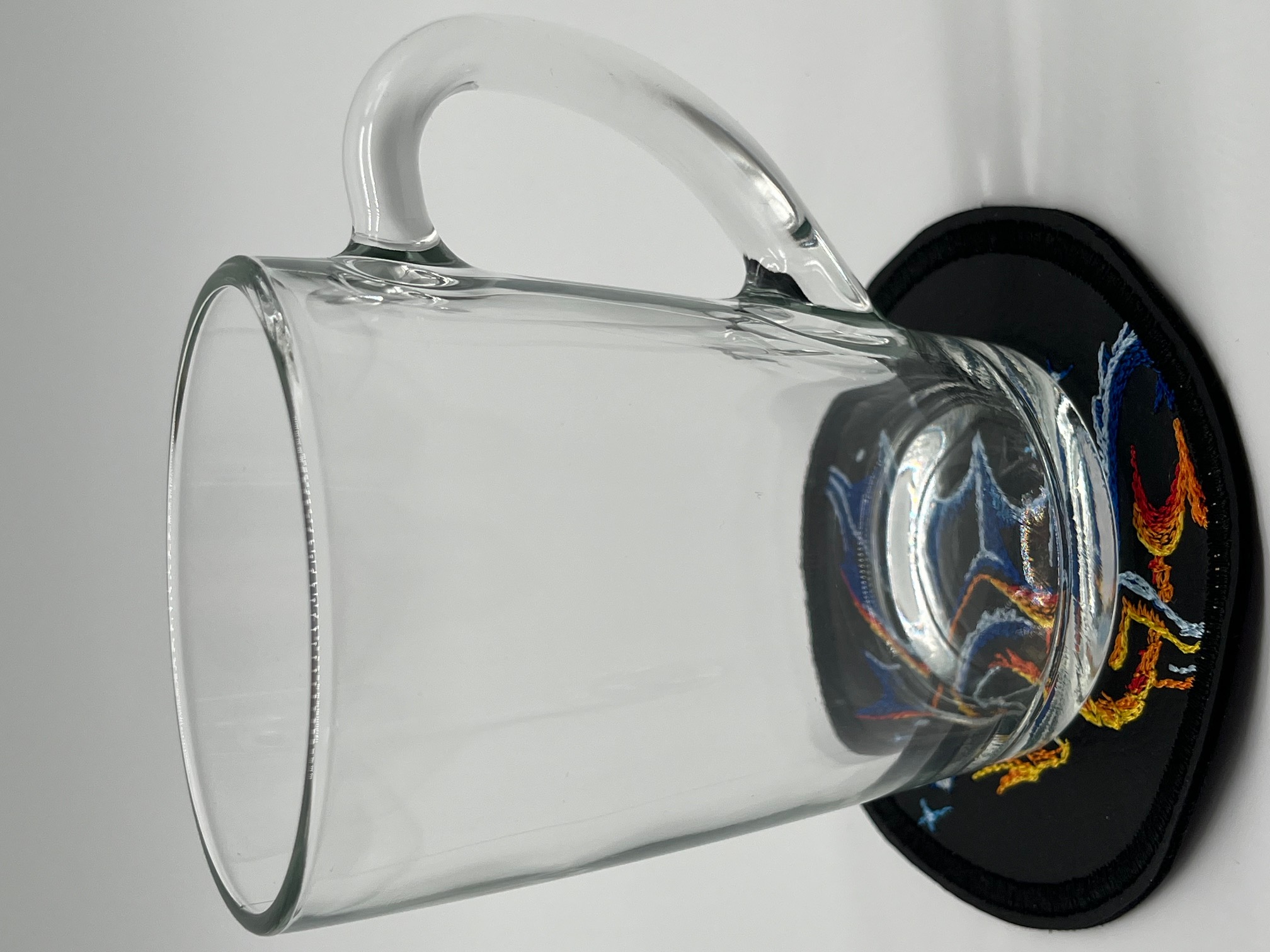 Geborduurde Onderzetter Draak Oranje, set van 4