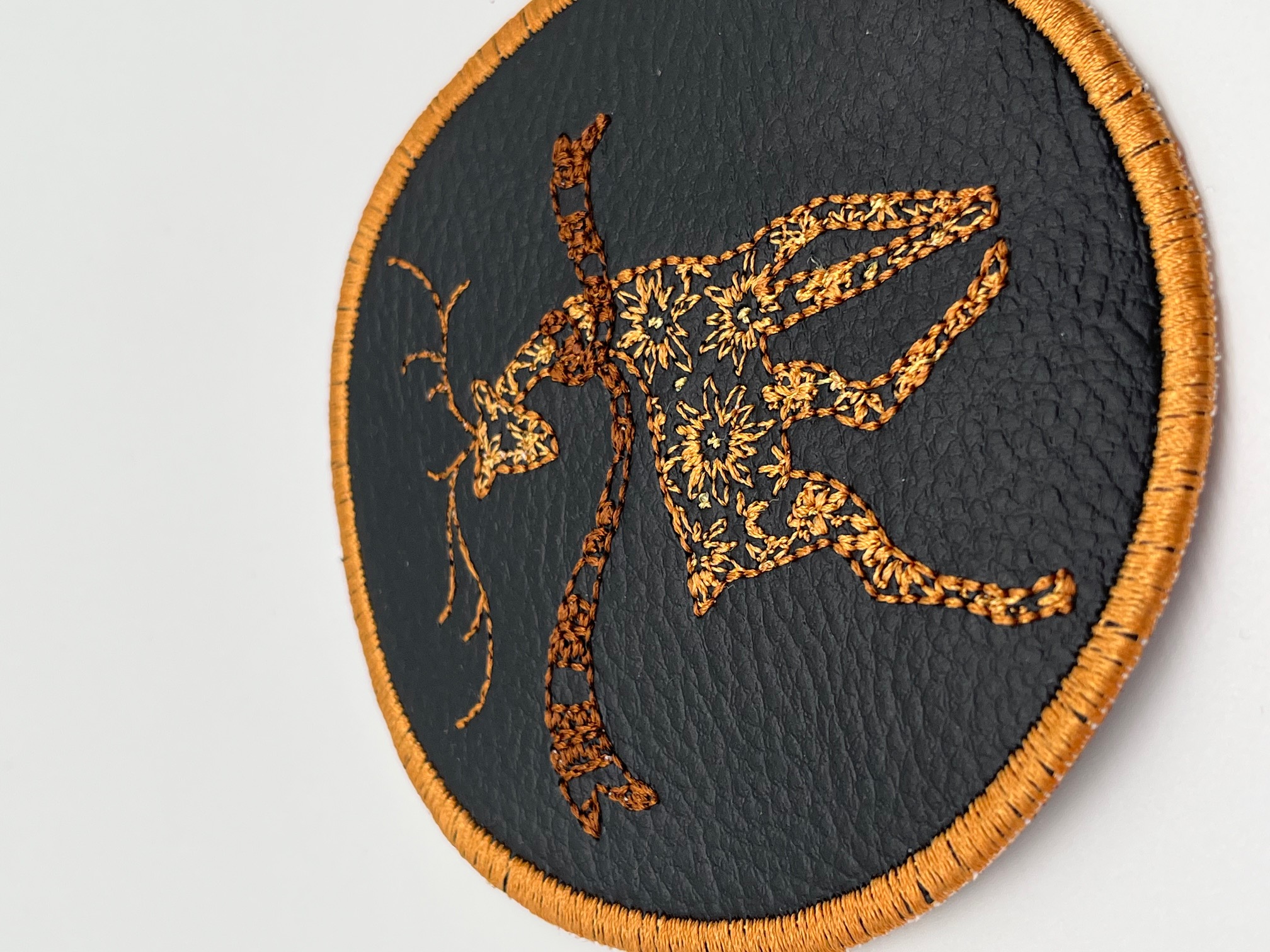 Geborduurde Onderzetter Hert, set van 4